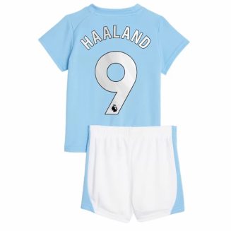 Manchester City Erling Haaland 9 Dětské Domácí Dres Komplet 2023 2024